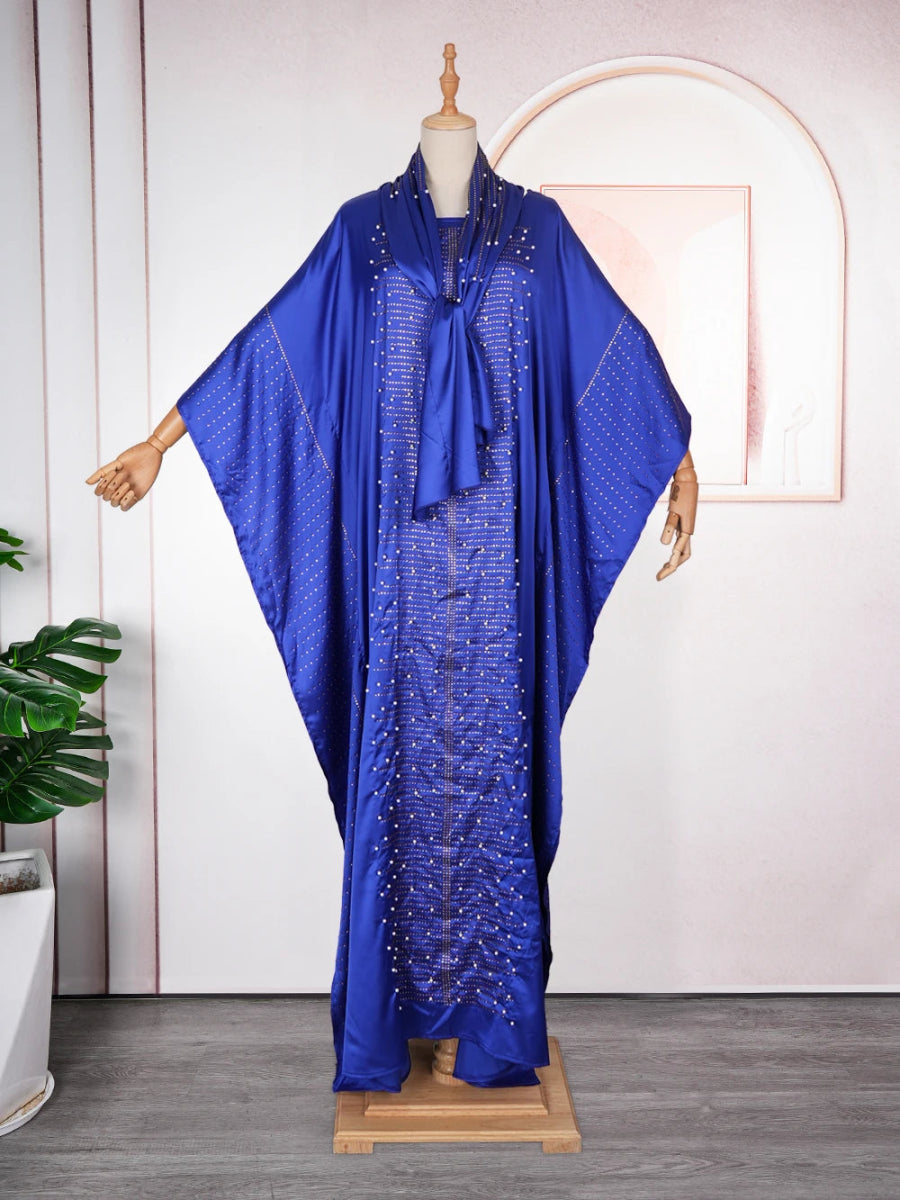 African Dresses for Women Muslim Fashion Abayas Boubou Dashiki Traditional Africa Clothes Ankara Outfit Evening Gown and Headtie - Flexi Africa - Free Delivery Worldwide only at www.flexiafrica.com