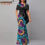 African Dresses for Women Off The Shoulder O-neck High Waist Casual Maxi Dress Ankara Attire Party Evening Outfits