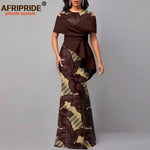 African Dresses for Women Off The Shoulder O-neck High Waist Casual Maxi Dress Ankara Attire Party Evening Outfits