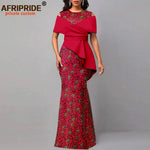 African Dresses for Women Off The Shoulder O-neck High Waist Casual Maxi Dress Ankara Attire Party Evening Outfits