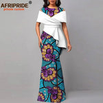 African Dresses for Women Off The Shoulder O-neck High Waist Casual Maxi Dress Ankara Attire Party Evening Outfits