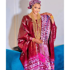 African Dresses For Women Traditional Wedding Party Clothing Original Riche Dashiki Robe Printed Evening Gowns With Scarf Robe - Flexi Africa - Free Delivery Worldwide only at www.flexiafrica.com