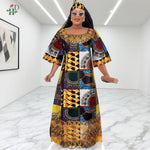 African Embroidered Boubou Dress for Women – Traditional Kaftan Abaya Robe - Free Delivery Worldwide only at Flexi Africa