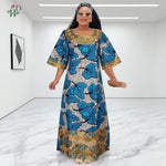 African Embroidered Boubou Dress for Women – Traditional Kaftan Abaya Robe - Free Delivery Worldwide only at Flexi Africa
