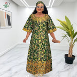 African Embroidered Boubou Dress for Women – Traditional Kaftan Abaya Robe - Free Delivery Worldwide only at Flexi Africa