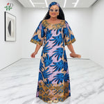 African Embroidered Boubou Dress for Women – Traditional Kaftan Abaya Robe - Free Delivery Worldwide only at Flexi Africa