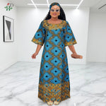 African Embroidered Boubou Dress for Women – Traditional Kaftan Abaya Robe - Free Delivery Worldwide only at Flexi Africa
