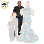 African Family Matching Outfits – Dashiki Women’s Long Mermaid Dress with Men & Boys Shirt and Pant Sets, - Free Delivery Worldwide only at Flexi Africa