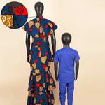 African Family Matching Outfits – Dashiki Women’s Long Mermaid Dress with Men & Boys Shirt and Pant Sets, - Free Delivery Worldwide only at Flexi Africa