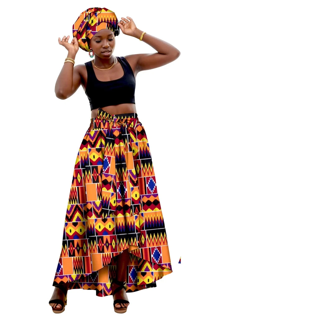 African Family Matching Outfits – Mother & Daughter Ankara Dress and Skirt Set with Headbands - Free Delivery Worldwide only at Flexi Africa