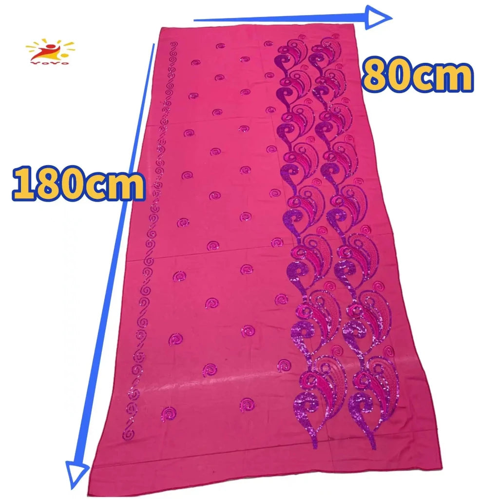 African Fashion Muslim Scarf Turban for Women – Medium Size Sequin Embroidered Chiffon Islamic Hijab Pashmina for Ramadan - Free Delivery Worldwide only at Flexi Africa