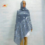 African Fashion Muslim Scarf Turban for Women – Medium Size Sequin Embroidered Chiffon Islamic Hijab Pashmina for Ramadan - Free Delivery Worldwide only at Flexi Africa