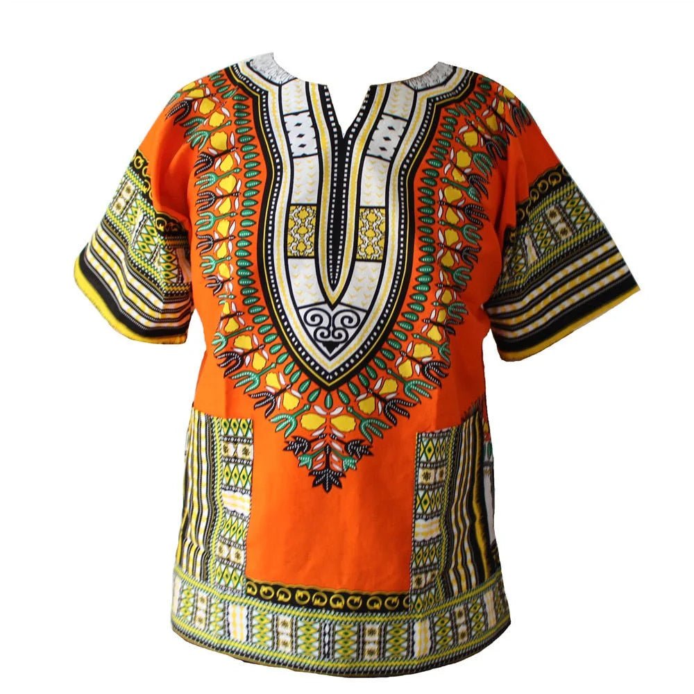 African Fashion with Unisex Dashikiage Dashiki Floral Dress - Perfect for Men and Women with African Traditional Print