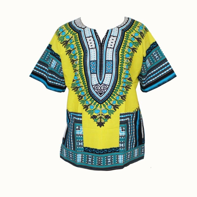 African Fashion with Unisex Dashikiage Dashiki Floral Dress - Perfect for Men and Women with African Traditional Print