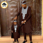 African Father & Son Matching Agbada Dashiki Set – Bazin Riche - Free Delivery Worldwide only at Flexi Africa