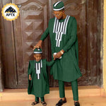 African Father & Son Matching Agbada Dashiki Set – Bazin Riche - Free Delivery Worldwide only at Flexi Africa
