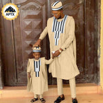 African Father & Son Matching Agbada Dashiki Set – Bazin Riche - Free Delivery Worldwide only at Flexi Africa