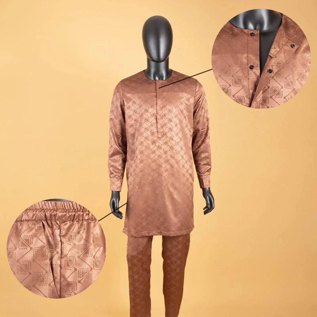 African Father & Son Matching Agbada Dashiki Set – Bazin Riche - Free Delivery Worldwide only at Flexi Africa