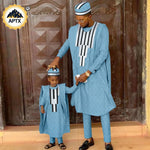 African Father & Son Matching Agbada Dashiki Set – Bazin Riche - Free Delivery Worldwide only at Flexi Africa