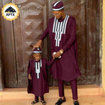 African Father & Son Matching Agbada Dashiki Set – Bazin Riche - Free Delivery Worldwide only at Flexi Africa