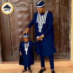 African Father & Son Matching Agbada Dashiki Set – Bazin Riche - Free Delivery Worldwide only at Flexi Africa