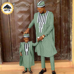 African Father & Son Matching Agbada Dashiki Set – Bazin Riche - Free Delivery Worldwide only at Flexi Africa