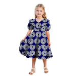 African Girls’ Ankara Print Dress with Double Ruffle Collar – Bazin Riche Children’s Party Dress - Free Delivery Worldwide only at Flexi Africa