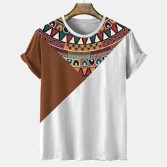 African Grain Digital 3D Cartoon Printed Short Sleeve T-shirt for Casual Simple Men's Loose Top Geometric Pattern Men's T-shirt - Free Delivery Worldwide only at Flexi Africa
