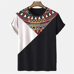 African Grain Digital 3D Cartoon Printed Short Sleeve T-shirt for Casual Simple Men's Loose Top Geometric Pattern Men's T-shirt - Free Delivery Worldwide only at Flexi Africa