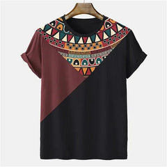 African Grain Digital 3D Cartoon Printed Short Sleeve T-shirt for Casual Simple Men's Loose Top Geometric Pattern Men's T-shirt - Free Delivery Worldwide only at Flexi Africa