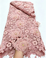 African Guipure Lace Fabric 120cm x 5 Yards – High Quality Nigerian Cord Embroidery Lace for Evening Party Dresses - Free Delivery Worldwide only at Flexi Africa
