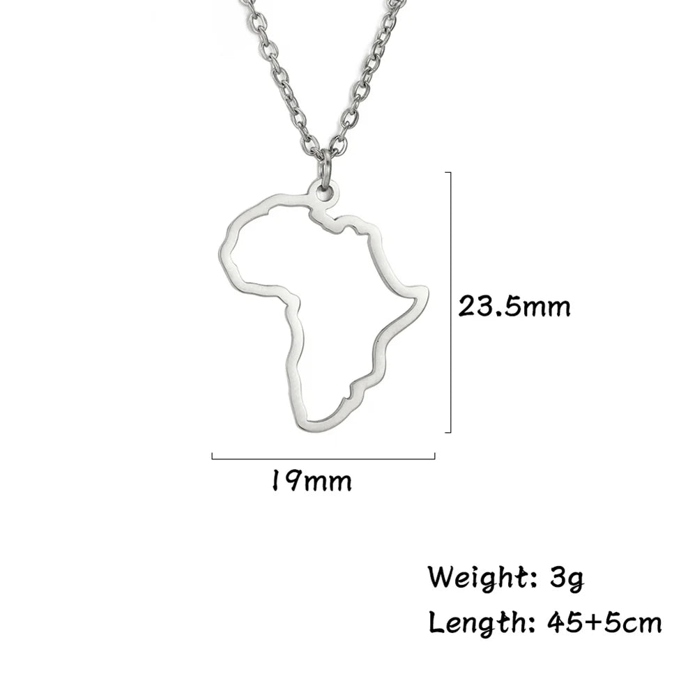 African Heart Stainless Steel Necklace: Symbolic South Africa Map Pendant - Flexi Africa - Free Delivery www.flexiafrica.com