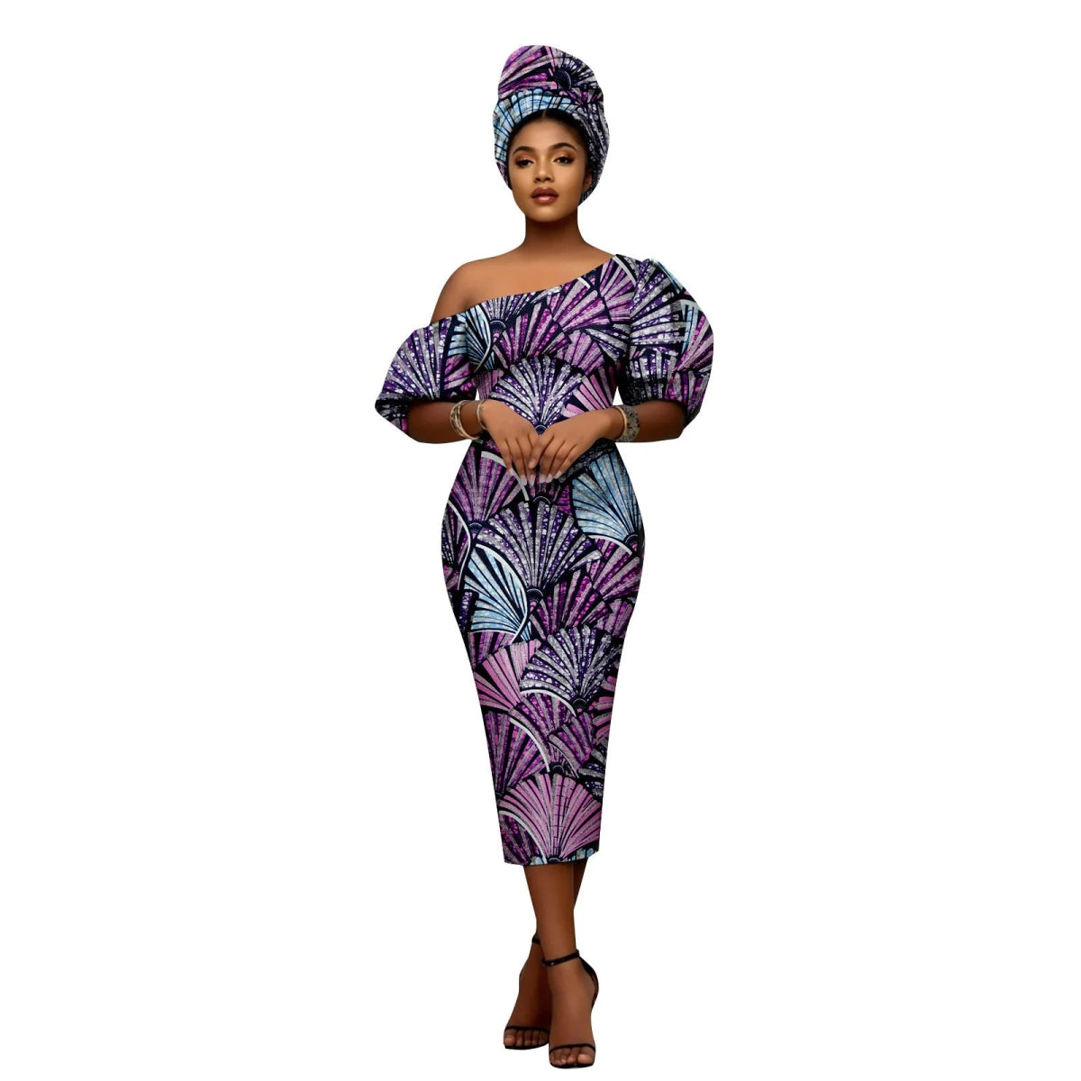 fitted dashiki dress Elegant African Ankara Dashiki Long Dress for Women Bazin Riche Wedding Gown & Traditional Robe