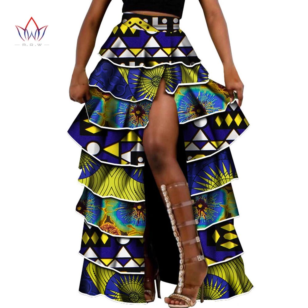 African High - Waist Cupcake Skirt – Bazin Riche Summer Statement Skirt for Women - Free Delivery Worldwide only at Flexi Africa