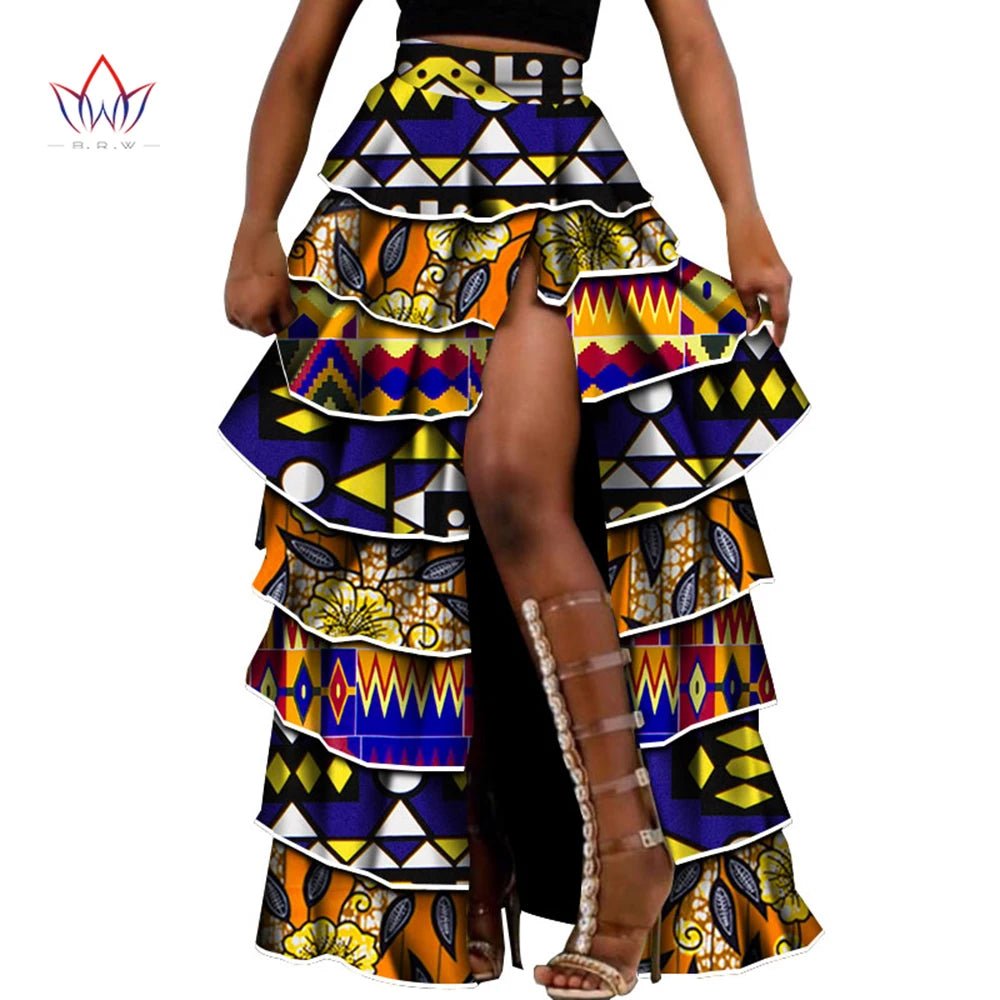 African High - Waist Cupcake Skirt – Bazin Riche Summer Statement Skirt for Women - Free Delivery Worldwide only at Flexi Africa