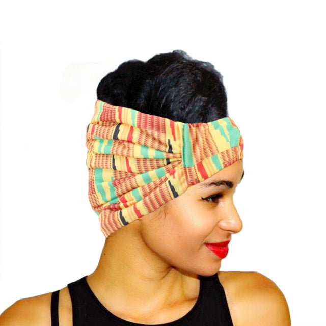 African Inspired Cotton Turban Headwrap for Women - Flexi Africa offers Free Delivery Worldwide - Vibrant African clothing