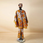 African-Inspired Maxi Dress with Cape & Headscarf - Free Delivery Worldwide only at Flexi Africa