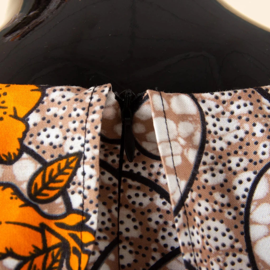 African-Inspired Maxi Dress with Cape & Headscarf - Free Delivery Worldwide only at Flexi Africa
