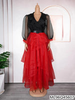 African - Inspired Plus Size Elegant Maxi Dress – Sweet & Spicy Color - Block Style - Free Delivery Worldwide only at Flexi Africa