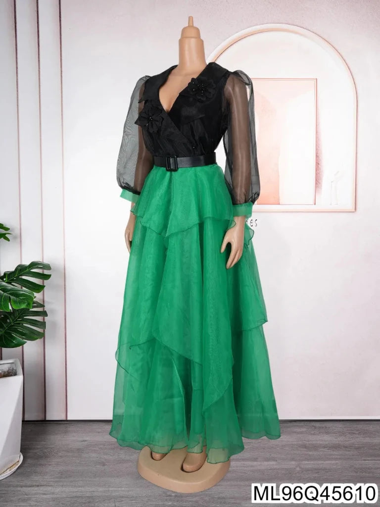 African - Inspired Plus Size Elegant Maxi Dress – Sweet & Spicy Color - Block Style - Free Delivery Worldwide only at Flexi Africa