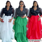 African - Inspired Plus Size Elegant Maxi Dress – Sweet & Spicy Color - Block Style - Free Delivery Worldwide only at Flexi Africa