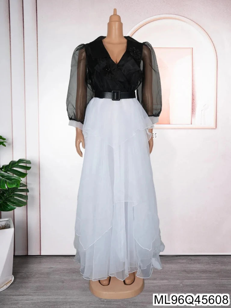 African - Inspired Plus Size Elegant Maxi Dress – Sweet & Spicy Color - Block Style - Free Delivery Worldwide only at Flexi Africa