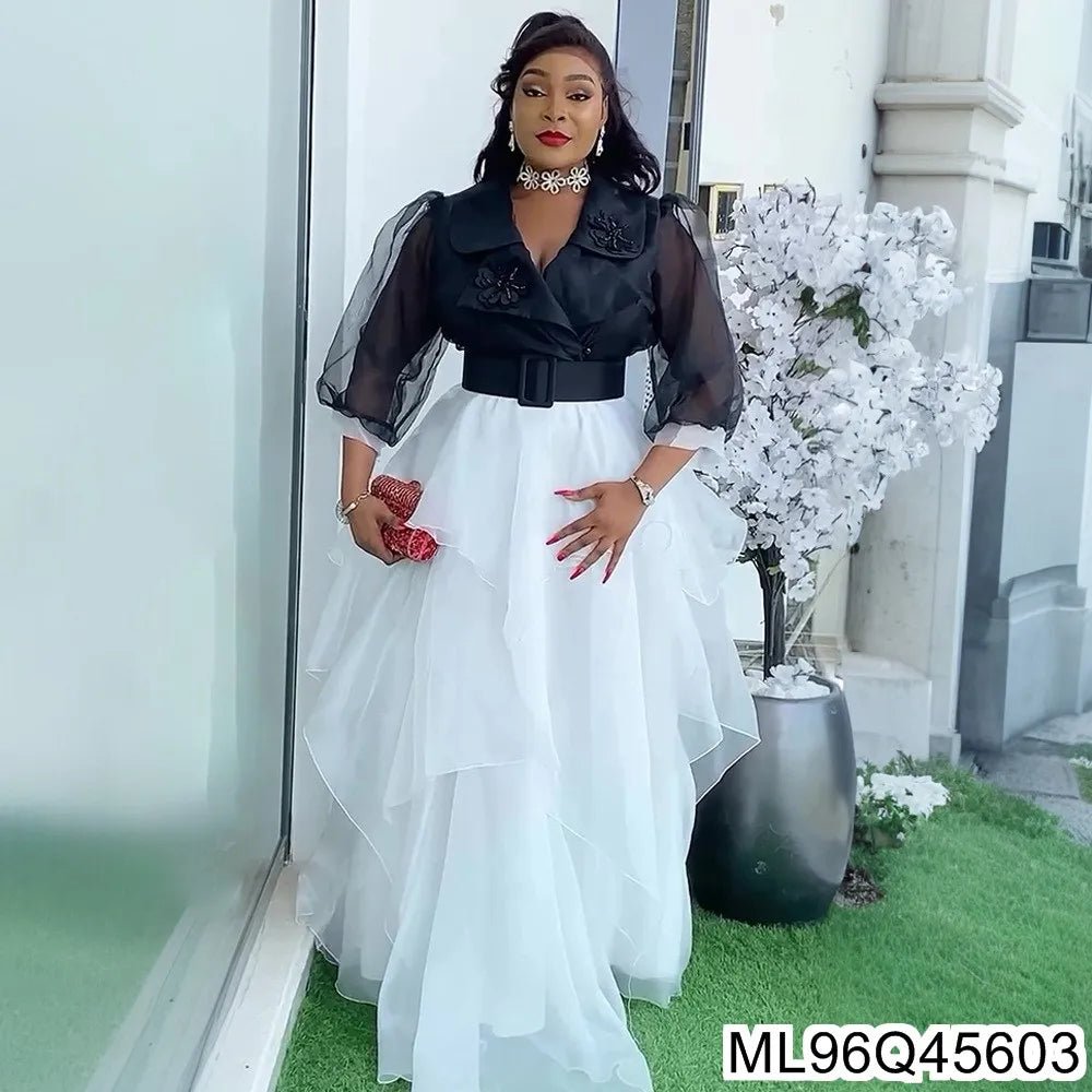 African - Inspired Plus Size Elegant Maxi Dress – Sweet & Spicy Color - Block Style - Free Delivery Worldwide only at Flexi Africa