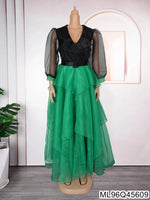 African - Inspired Plus Size Elegant Maxi Dress – Sweet & Spicy Color - Block Style - Free Delivery Worldwide only at Flexi Africa
