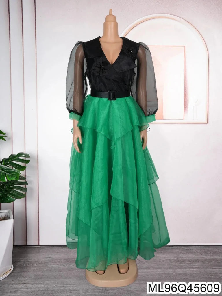 African - Inspired Plus Size Elegant Maxi Dress – Sweet & Spicy Color - Block Style - Free Delivery Worldwide only at Flexi Africa