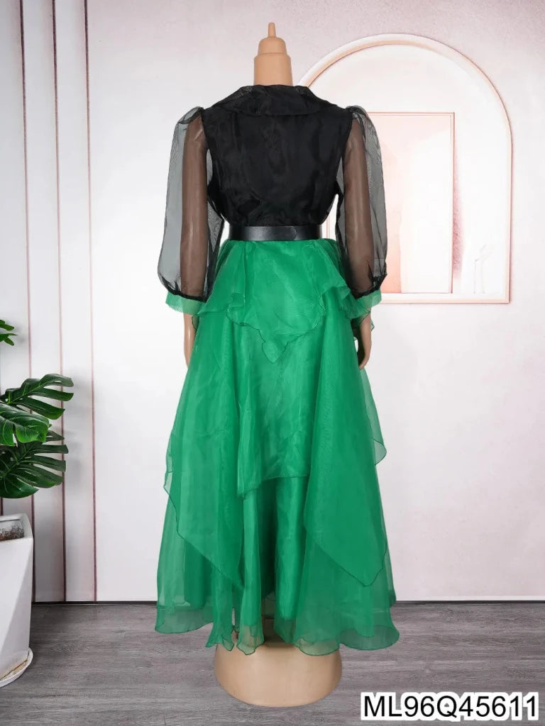 African - Inspired Plus Size Elegant Maxi Dress – Sweet & Spicy Color - Block Style - Free Delivery Worldwide only at Flexi Africa