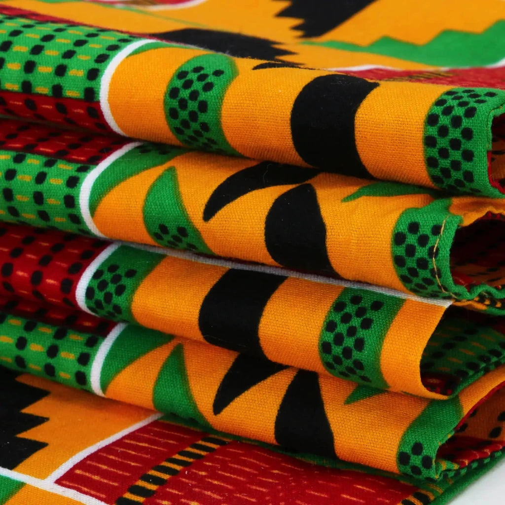 African Kente Kufi Hat and Stole Sash Set – Traditional Black History Celebration Outfit Accessories - Free Delivery Worldwide only at Flexi Africa