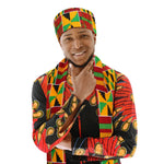 African Kente Kufi Hat and Stole Sash Set – Traditional Black History Celebration Outfit Accessories - Free Delivery Worldwide only at Flexi Africa