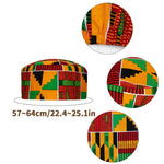 African Kente Kufi Hat and Stole Sash Set – Traditional Black History Celebration Outfit Accessories - Free Delivery Worldwide only at Flexi Africa