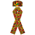 African Kente Kufi Hat and Stole Sash Set – Traditional Black History Celebration Outfit Accessories - Free Delivery Worldwide only at Flexi Africa
